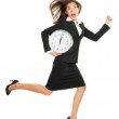Stress - business woman running late