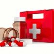 First aid kit on white background. Isolated 3D image
